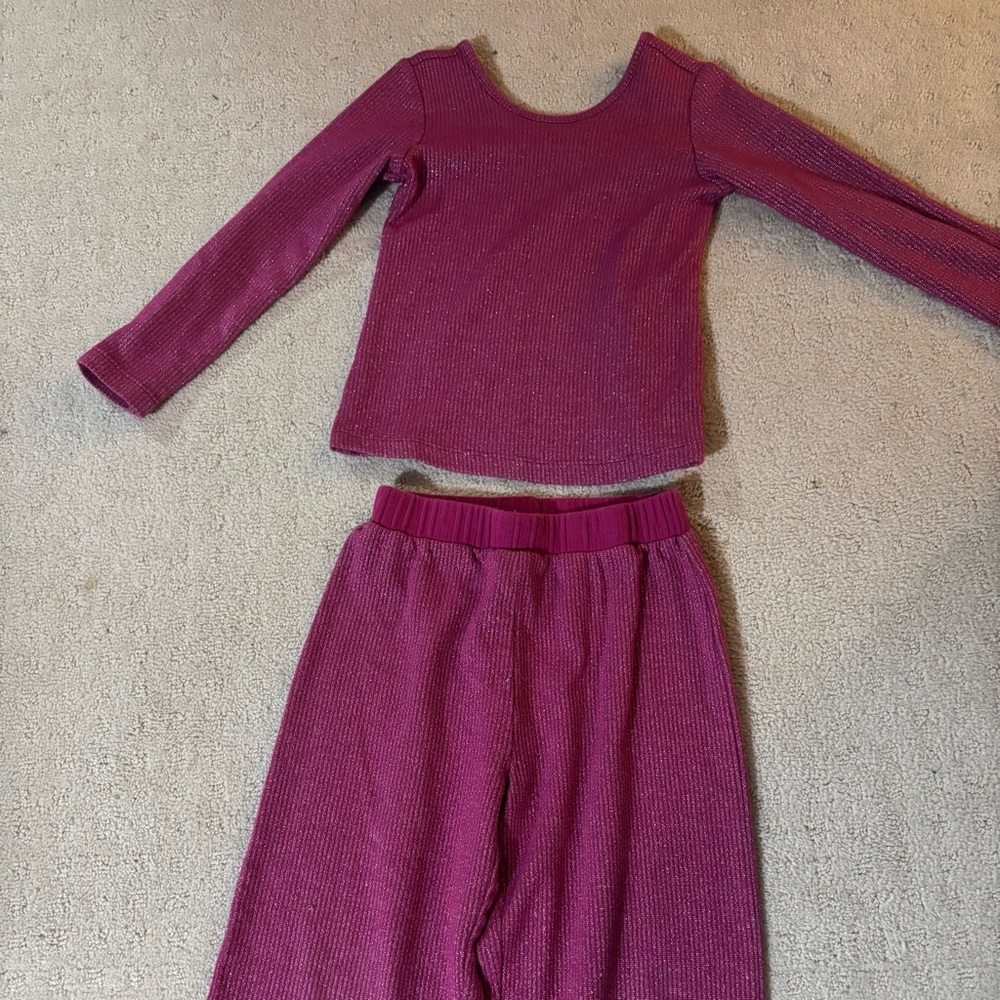Hanna Andersson Kids wideleg Set in Sparkly Magenta